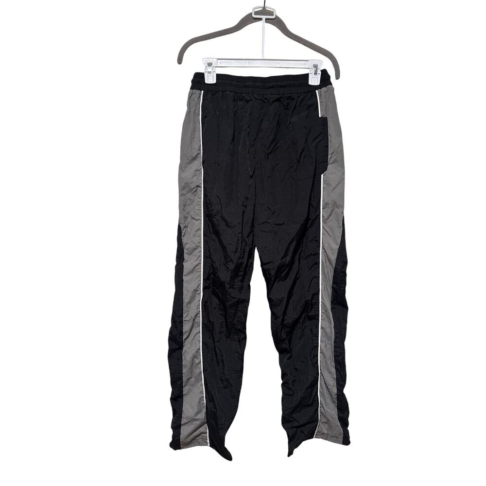 Black and Gray Track Pants with Elastic Waistband - Picture 6 of 7